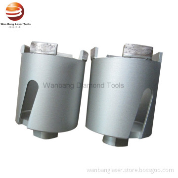 Laser welded diamond core drill bits for reinforced concrete dry drilling